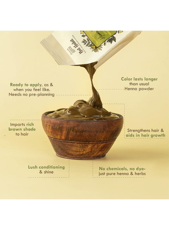 Nat Habit Ready-To-Apply Henna Paste 220*2 & Tri Leaf NutriMask 40g- Hair Mask- The Ideal Combo For Hair Deep Conditioning & Hair Fall With Rich Dark Brown Color - Image 4